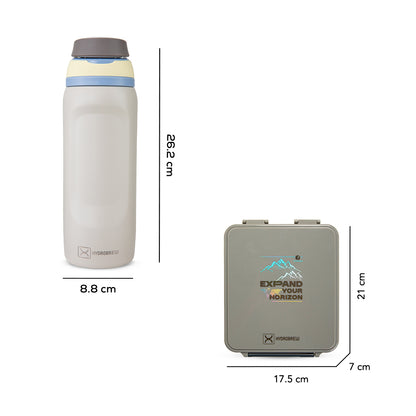 Hydrobrew Bento Lunch Box 1.74L w/ Steel Food Jar & Sip Switch Water Bottle 1000ml | Leakproof Meal Box – Adventure Sage
