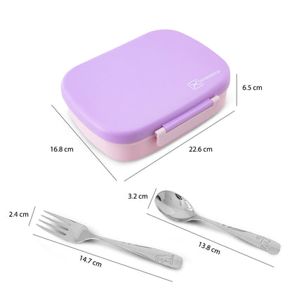 Hydrobrew Smart Serve Bento Lunch Box 1100ml w/ Stainless Steel Cutlery Set – Lilac Blush