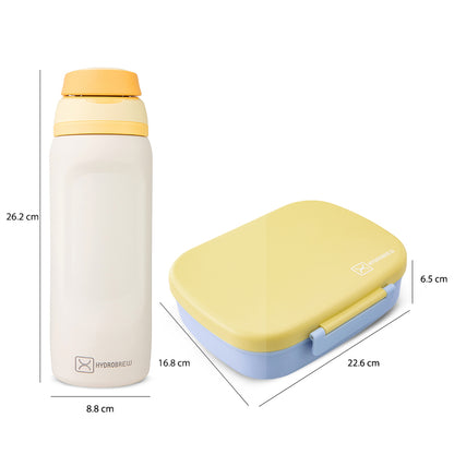 Hydrobrew Smart Serve Bento Lunch Box 1100ml w/ Sip Switch Stainless Steel Water Bottle 1000ml – Sunny Sky