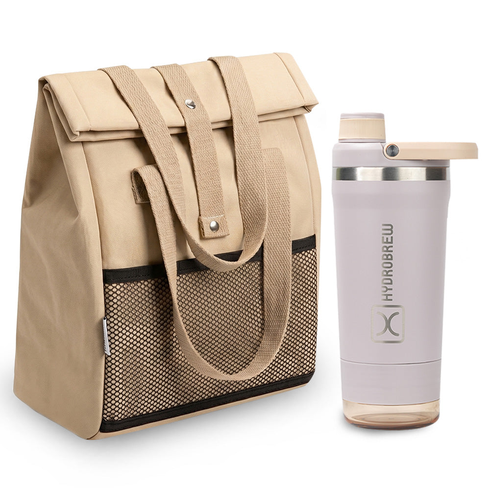 Hydrobrew Sip Core 720ml Stainless Steel Bottle w/ Lunch Bag | Insulated Bottle w/ Storage Container – Olive Sage