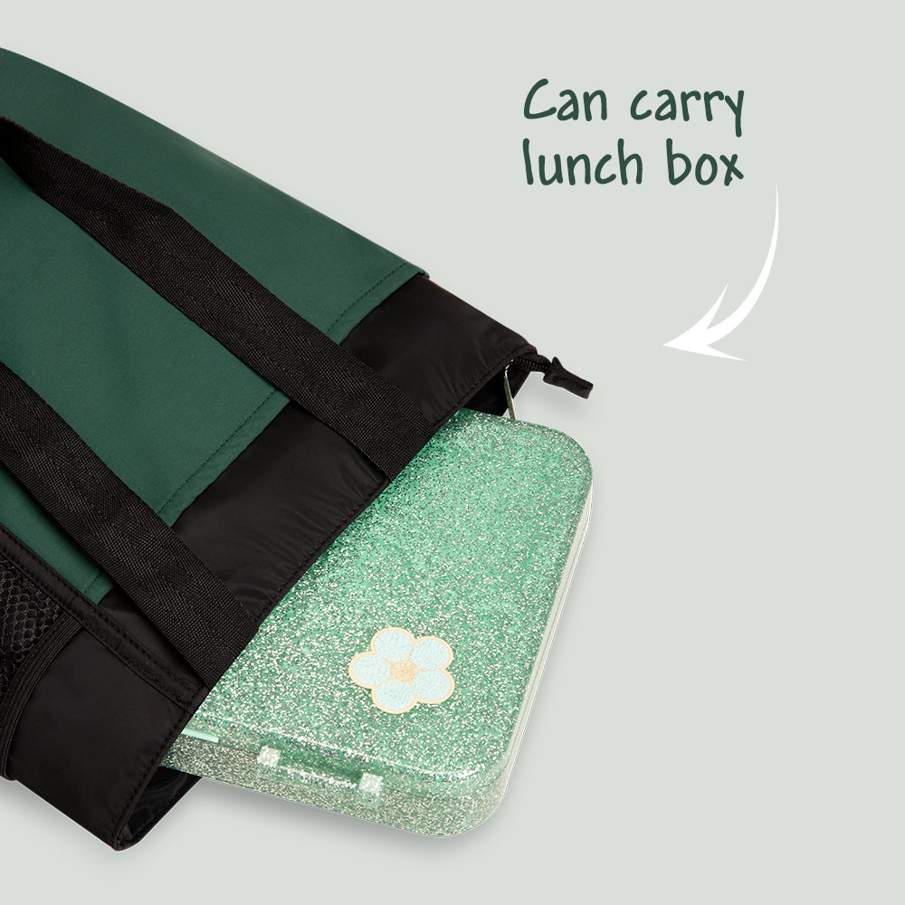 Hydrobrew Lunch Bag w/ 720ml Insulated Water Bottle | Spacious Tote Bag w/ Stainless Steel Bottle – Olive