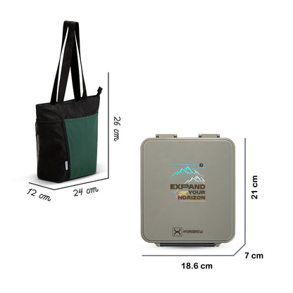 صندوق غداء بينتو من هايدروبرو مع حقيبة غداء، وعاء طعام فولاذي - أدفينتشر سيج