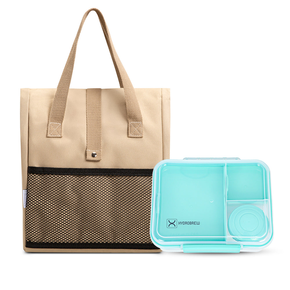HYDROBREW 3/4/5 Convertible 1650ml Bento Lunch Box w/ Lunch Bag - Green