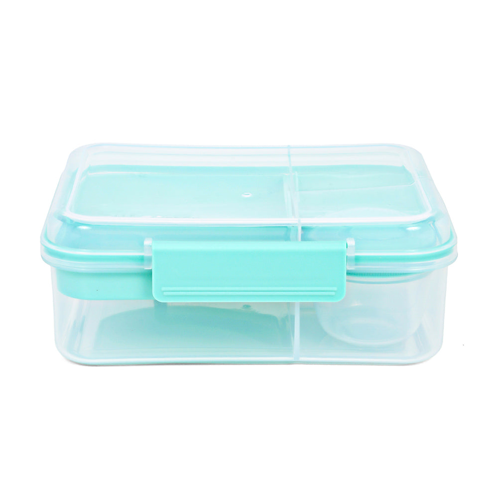 Hydrobrew 3/4/5 Convertible Bento Lunch Box 1650ml w/ Double Wall Stainless Steel Water Bottle 420ml – Sea Green