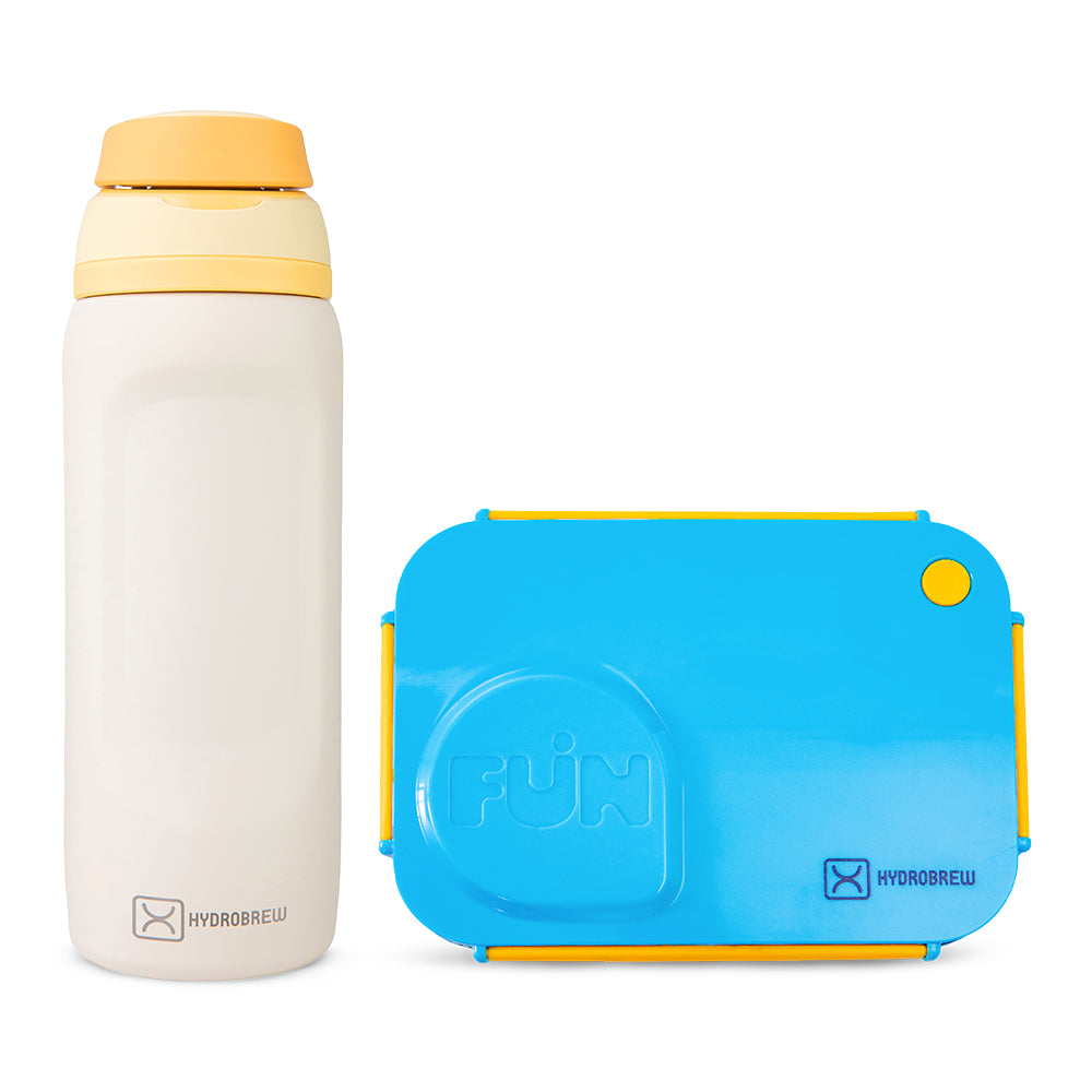 Hydrobrew Steel Core Lunch Box 750ml w/ Food Jar & Sip Switch Water Bottle 1000ml | Stainless Steel Leakproof Meal Box – Ocean Navy