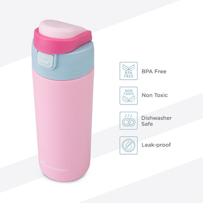 Hydrobrew Sparkle Bento Lunch Box w/ SipSwitch Insulated Water Bottle 720ml | Tritan Leakproof Meal Box – Blush