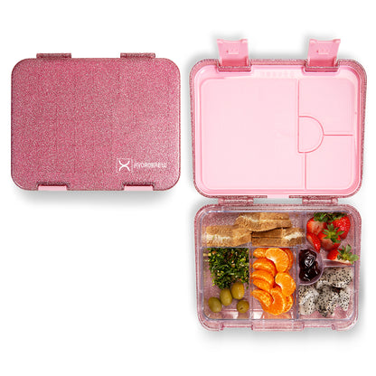 Hydrobrew Sparkle Bento Lunch Box w/ SipSwitch Insulated Water Bottle 720ml | Tritan Leakproof Meal Box – Blush