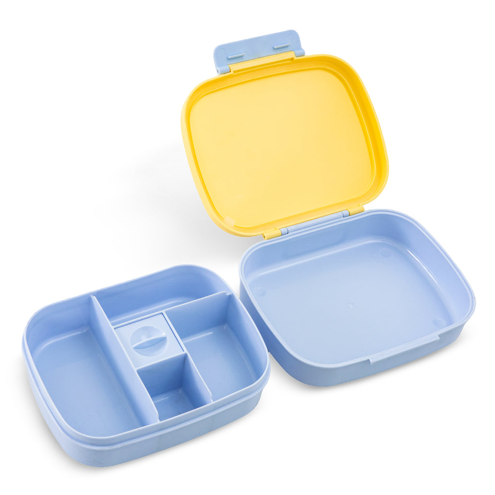 Hydrobrew Smart Serve Bento Lunch Box 1100ml w/ Sip Switch Tritan Water Bottle 1000ml | 5 Compartment Meal Box – Sunny Sky