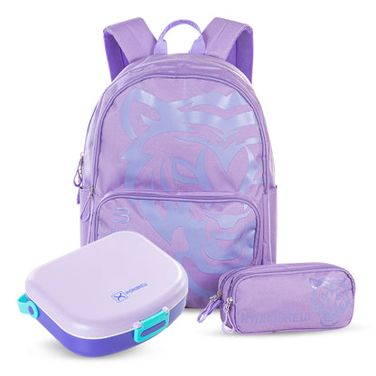 HYDROBREW 18 inch Backpack w/ Bento Lunch Box - Purple