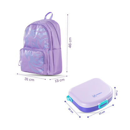 HYDROBREW 18 inch Backpack w/ Bento Lunch Box - Purple
