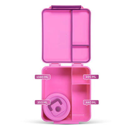 HYDROBREW 18" Backpack w/ Bento Lunch Box - Pink
