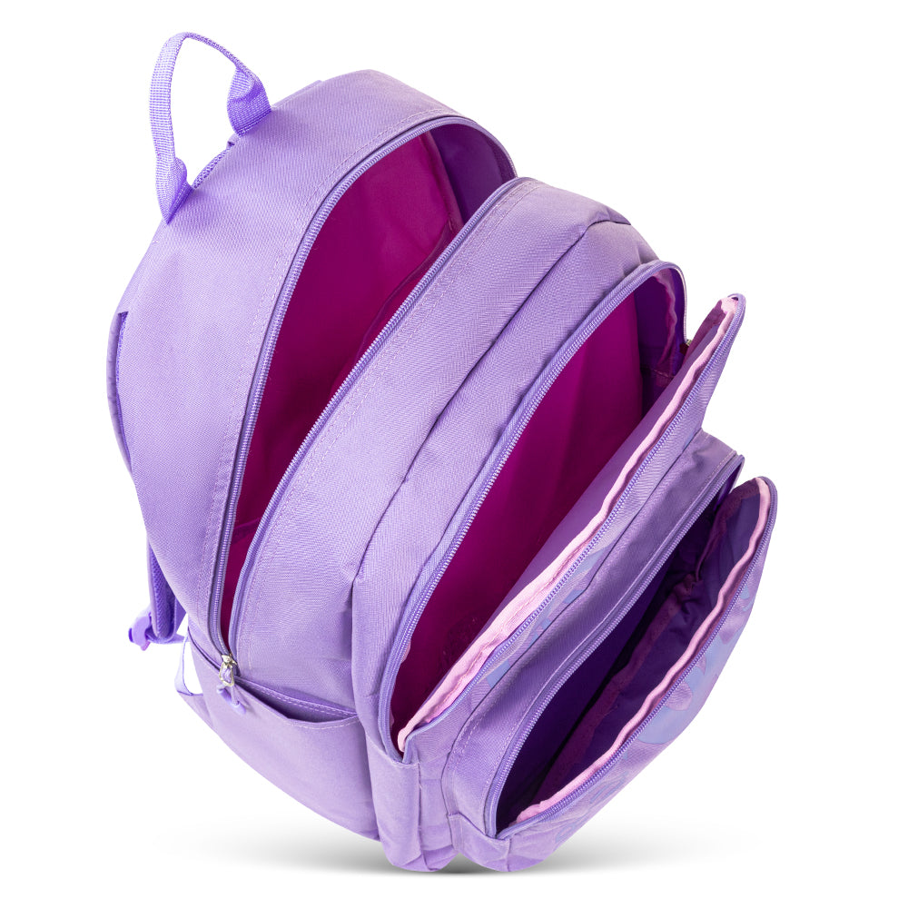 Hydrobrew 18inch Backpack & Double Wall Stainless Steel Water Bottle 500ml – Purple