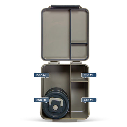 HYDROBREW 17 inch Backpack w/ Bento Lunch Box - Black