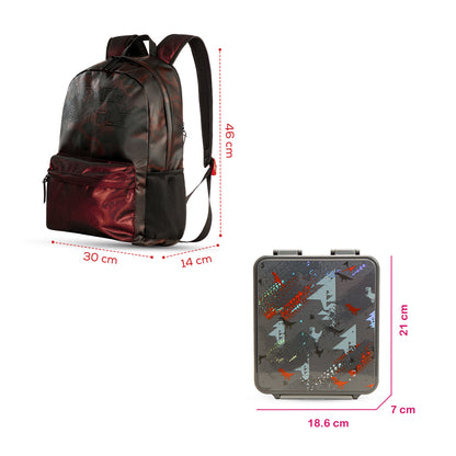 HYDROBREW 18 inch Backpack w/ Bento Lunch Box - Brown