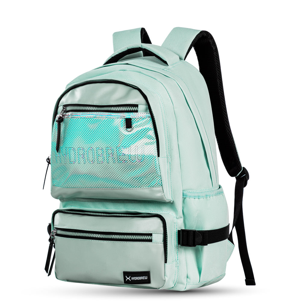 Hydrobrew 18" Backpack w/ Sip Switch Tritan Water Bottle 1000ml | Laptop Backpack w/ Bottle – Green
