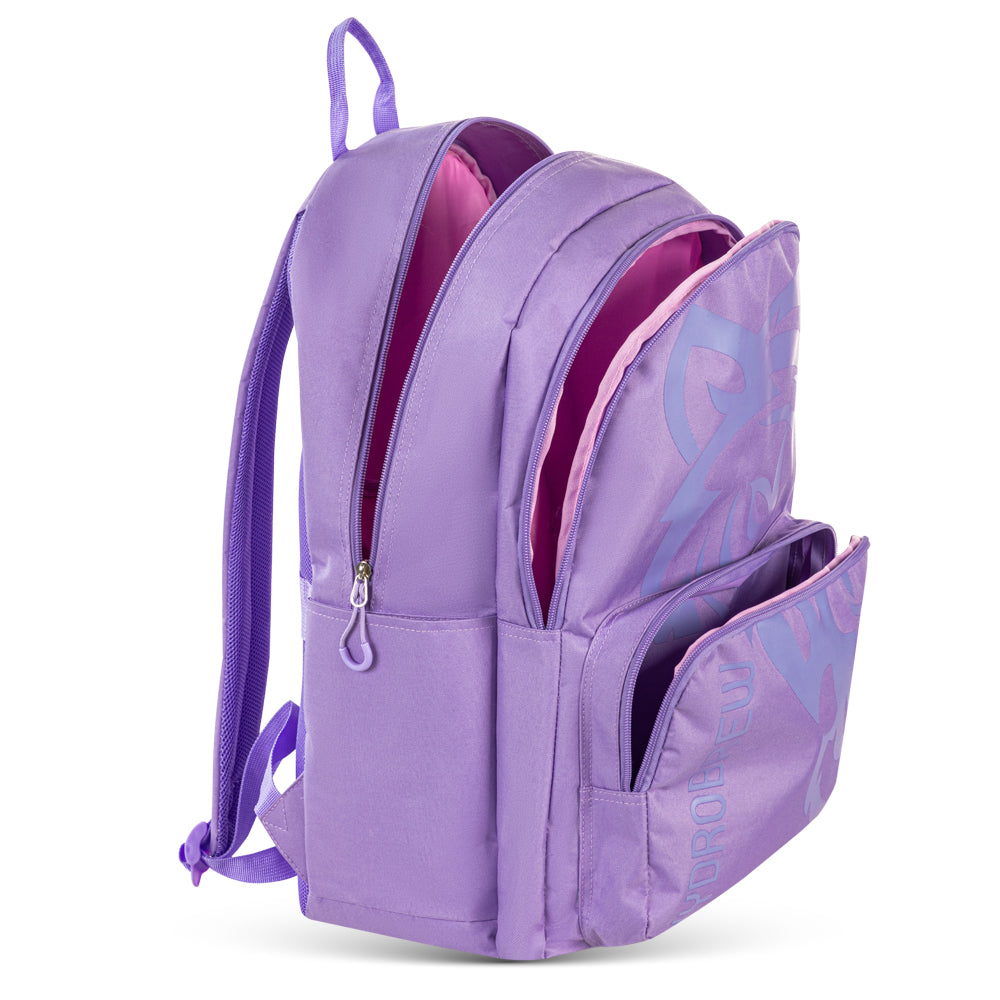Hydrobrew 18" Backpack w/ Sip Switch Tritan Water Bottle 1000ml | Laptop Backpack w/ Bottle – Purple