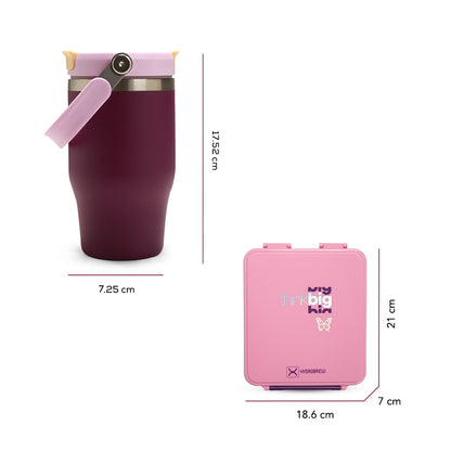 صندوق غداء بينتو من هايدروبرو مع زجاجة مياه فولاذية ووعاء طعام - ثينك بيج بلاش