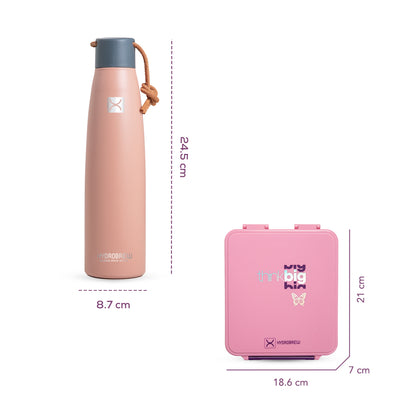 صندوق غداء بينتو من هايدروبرو مع زجاجة مياه فولاذية ووعاء طعام - ثينك بيج بلاش