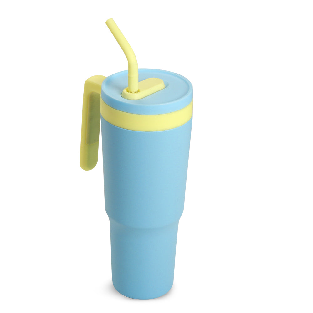 HYDROBREW 4 Compartment Bento Lunch Box w/ Steel Water Tumbler Bottle & Spoon & Fork Set - Cobalt