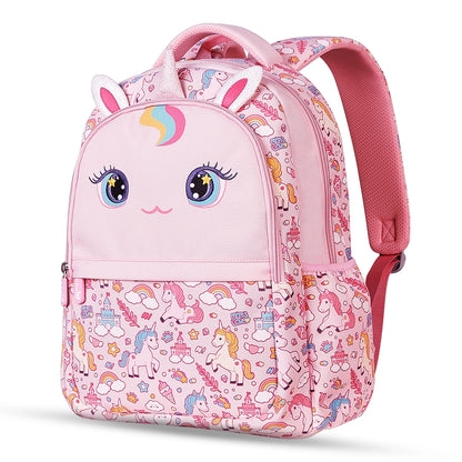 NOHOO Kids 16 Inch School Bag with Lunch Bag Combo Unicorn - Pink