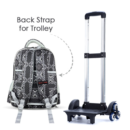 NOVA KIDS 3D School Bag w/Trolley - Soccer Grey