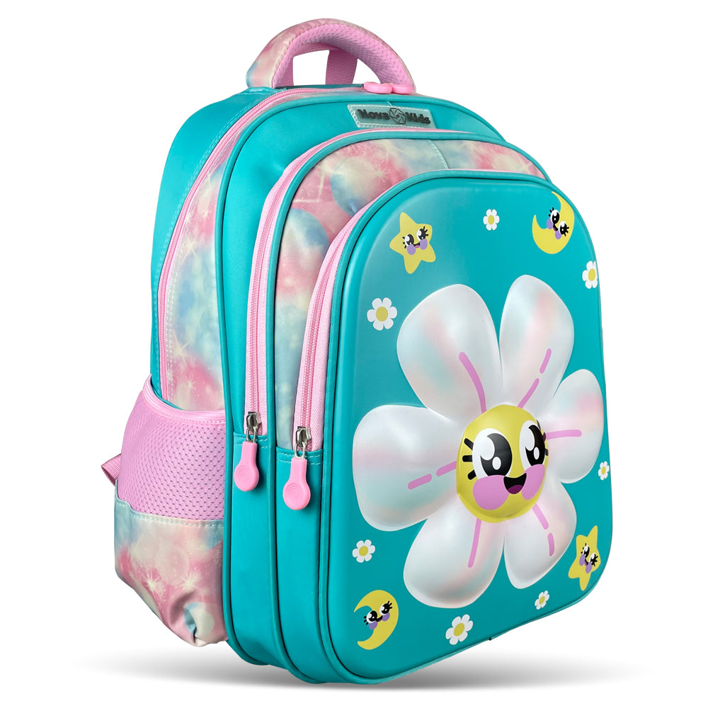 NOVA KIDS 3D School Bag w/Trolley - Daisy Green, 16.5 inch