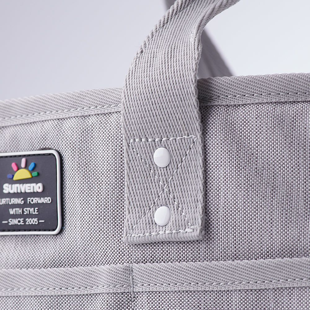 SUNVENO Diaper Bag w/USB + Diaper Caddy - Grey