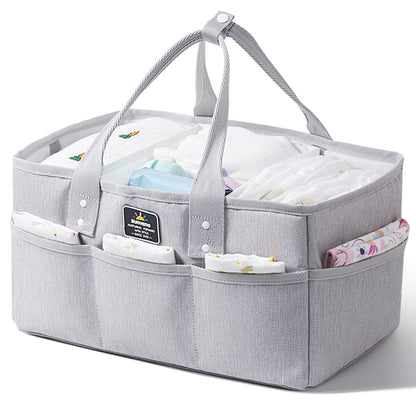 SUNVENO Diaper Bag w/USB + Diaper Caddy - Grey