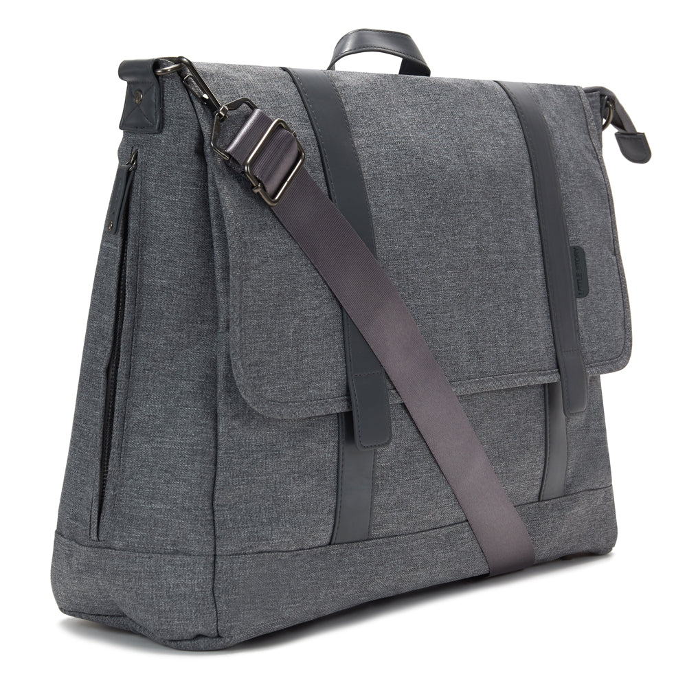 TEKNUM Travel EXPLORER 2 Auto Fold Stroller with Grey Dad's Diaper Hand Bag - Black