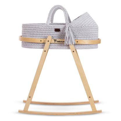 TEKNUM Moses Rope Basket with Stand - Grey