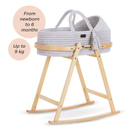 TEKNUM Moses Rope Basket with Stand - Grey