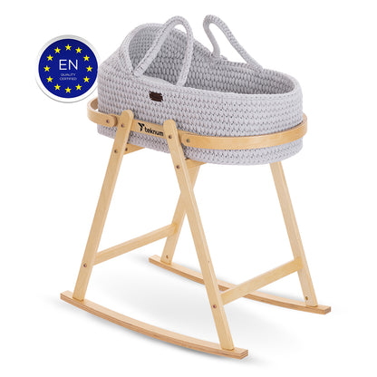 TEKNUM Moses Rope Basket with Stand - Grey