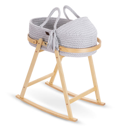 TEKNUM Moses Rope Basket with Stand - Grey