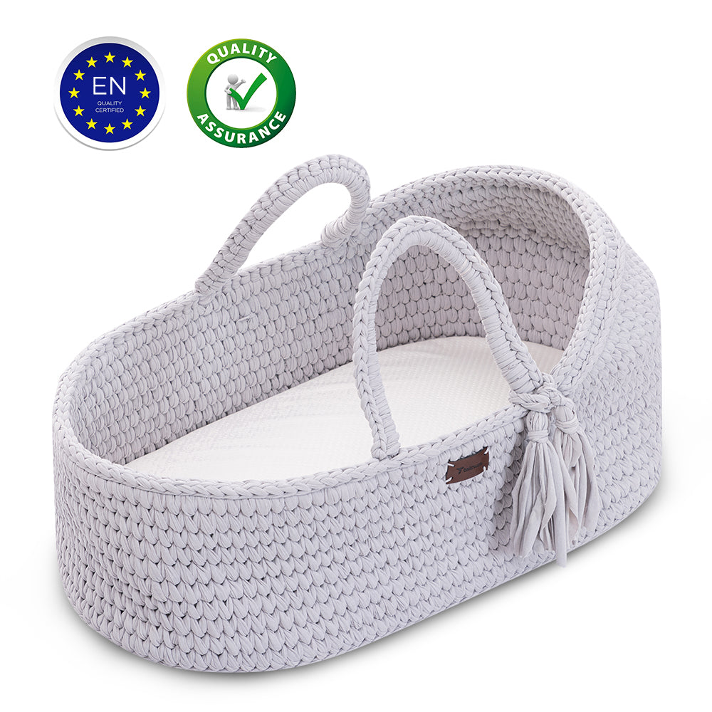 TEKNUM Moses Rope Basket with Stand - Grey