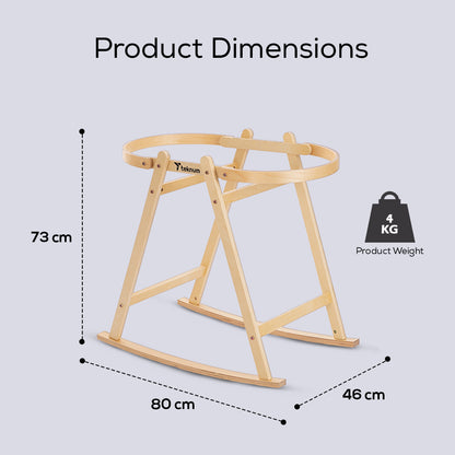 TEKNUM Moses Rope Basket with Stand - Natural Wood