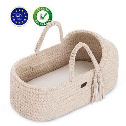 TEKNUM Moses Rope Basket with Stand - Natural Wood