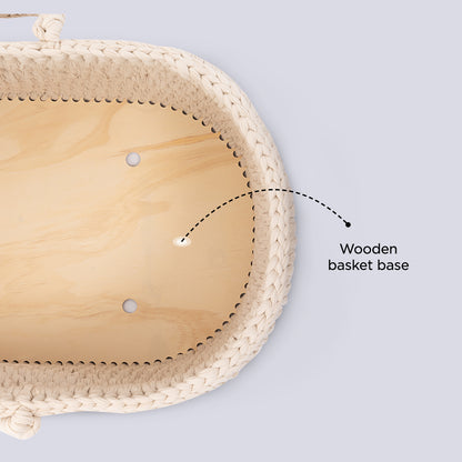 TEKNUM Moses Rope Basket with Stand - Natural Wood
