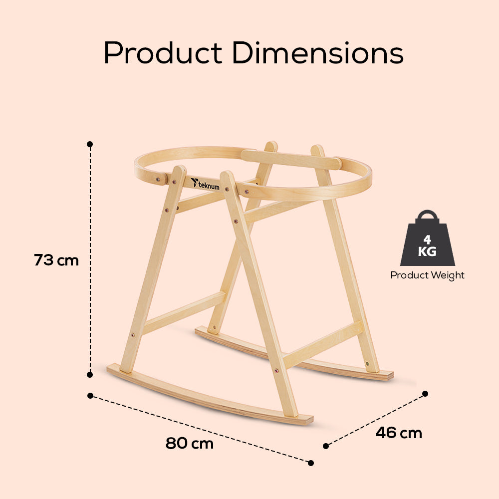 TEKNUM Moses Rope Basket with Stand - White