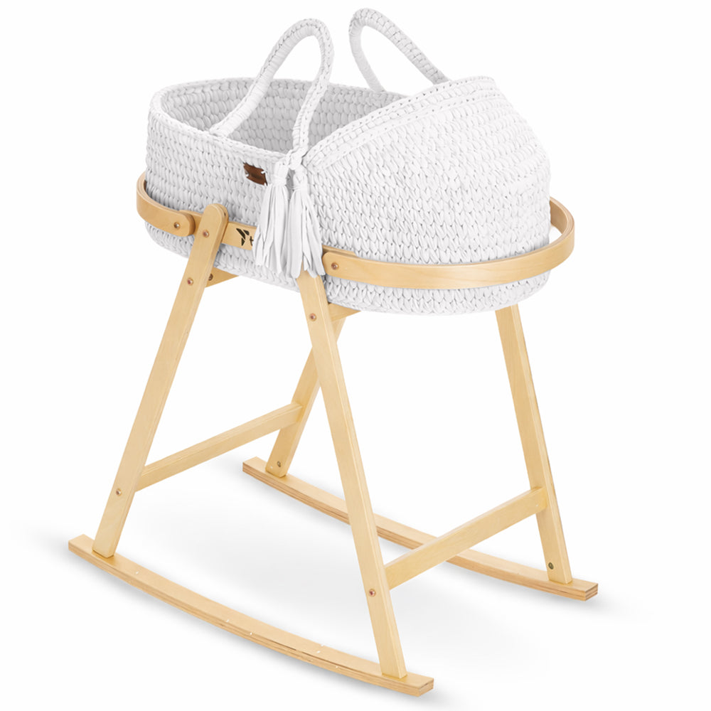 TEKNUM Moses Rope Basket with Stand - White