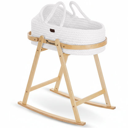 TEKNUM Moses Rope Basket with Stand - White