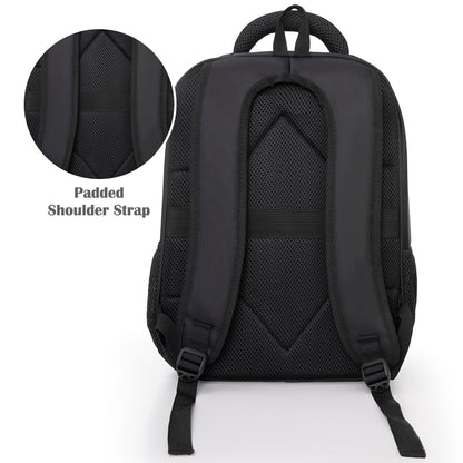 Eazy Kids 16” School Backpack with Laptop Sleeve & 640ml Insulated Stainless Steel Spray Water Bottle Set – Black