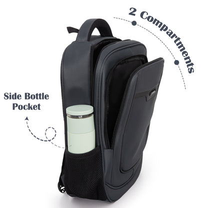 Eazy Kids 16” School Backpack with Laptop Sleeve & 640ml Insulated Stainless Steel Spray Water Bottle Set – Grey