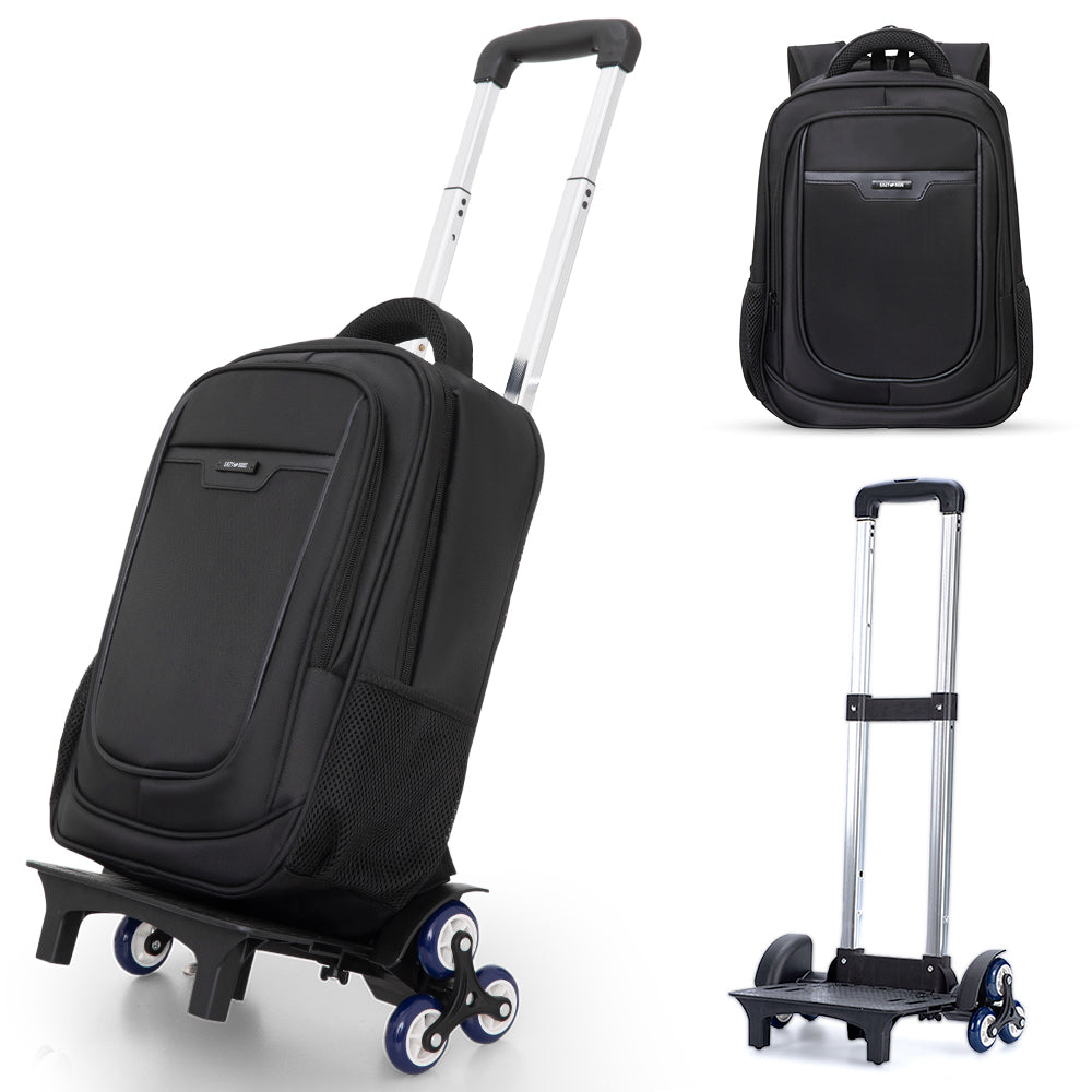 Eazy Kids 16” Backpack w/ Universal School Bag Trolley – Black