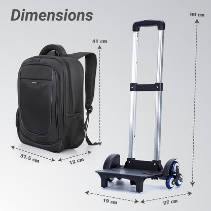 Eazy Kids 16” Backpack w/ Universal School Bag Trolley – Black