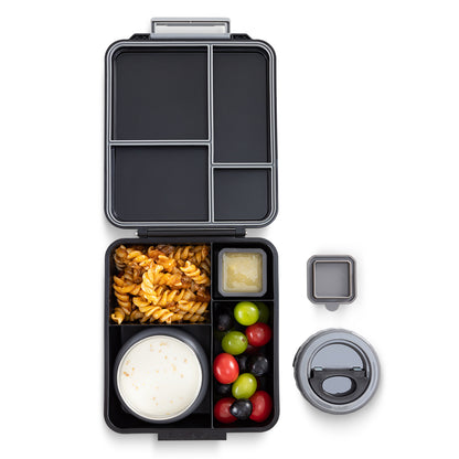 Eazy Kids Insulated Lunch Bag w/ Jumbo Bento Lunch Box – Midnight Black
