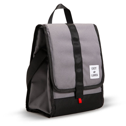 Eazy Kids Insulated Lunch Bag w/ Jumbo Bento Lunch Box – Midnight Black