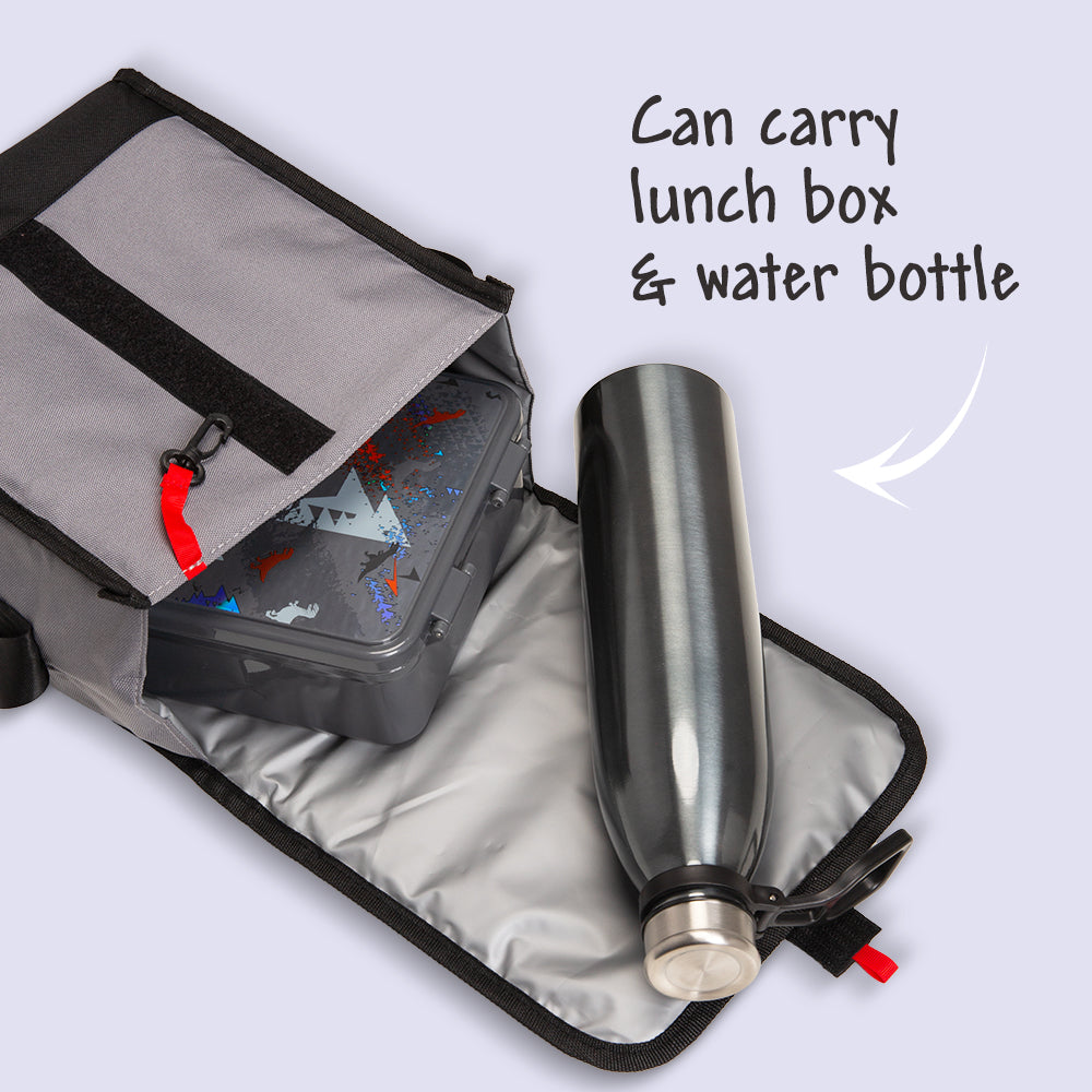 Eazy Kids Insulated Lunch Bag w/ Jumbo Bento Lunch Box – Midnight Black