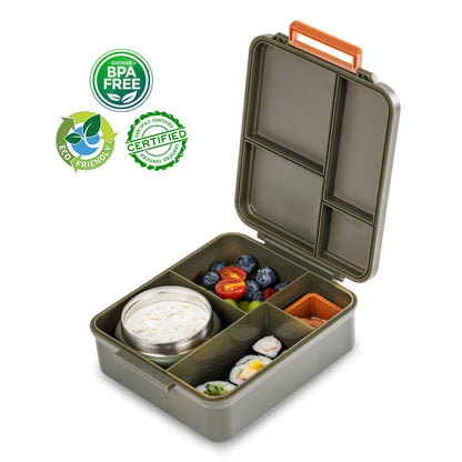 Eazy Kids Insulated Lunch Bag w/ Jumbo Bento Lunch Box – Green