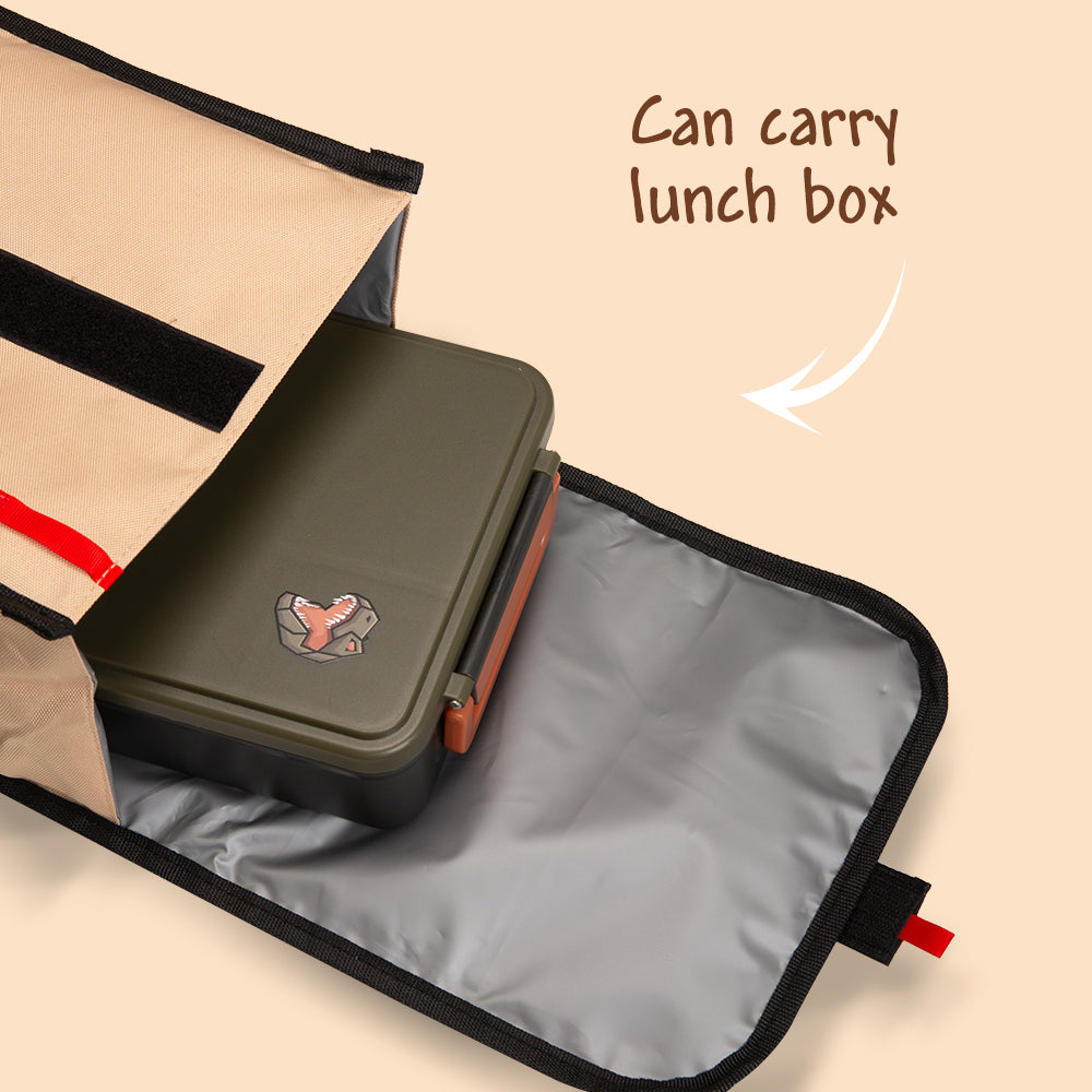 Eazy Kids Insulated Lunch Bag w/ Jumbo Bento Lunch Box – Green