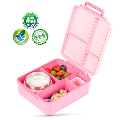 Eazy Kids Insulated Lunch Bag w/ Jumbo Bento Lunch Box – Pink